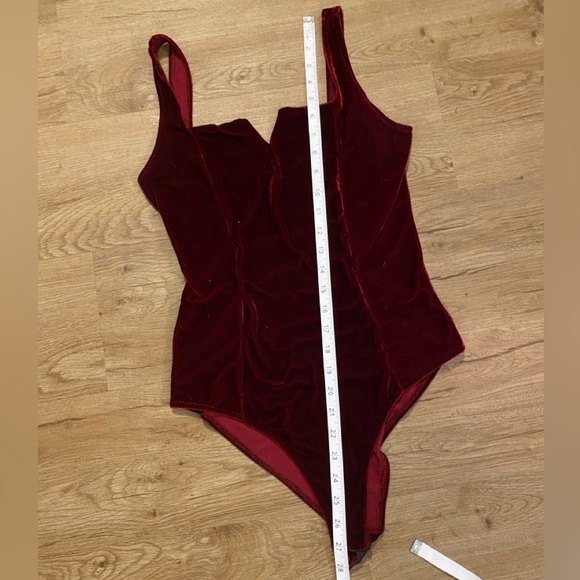 Elegant Velvet Burgundy Body Suit - Picture 8 of 12